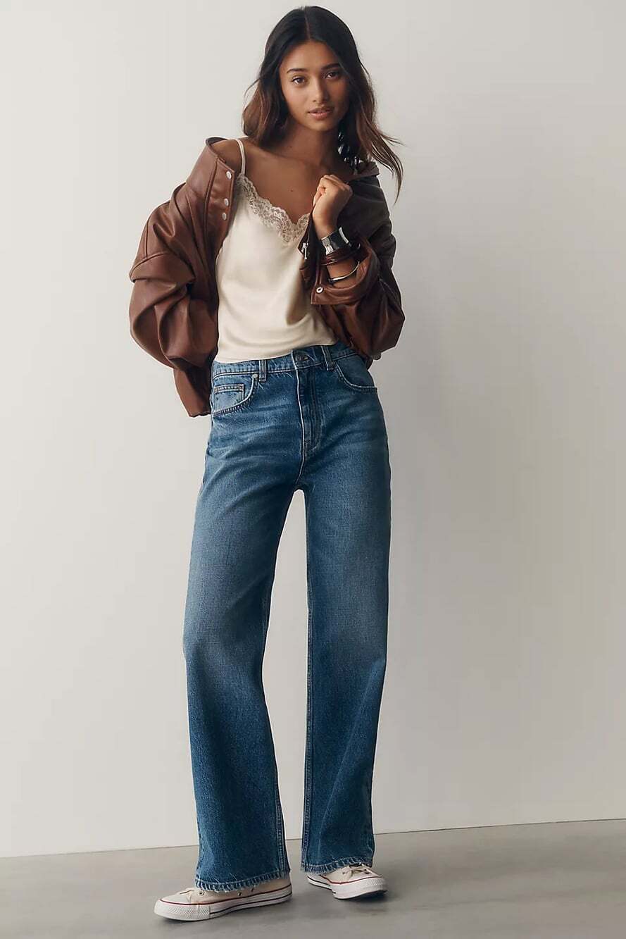 Pilcro Anthropologie Women 16W Trouser Bootcut Jeans Medium Wash Denim Stretch
